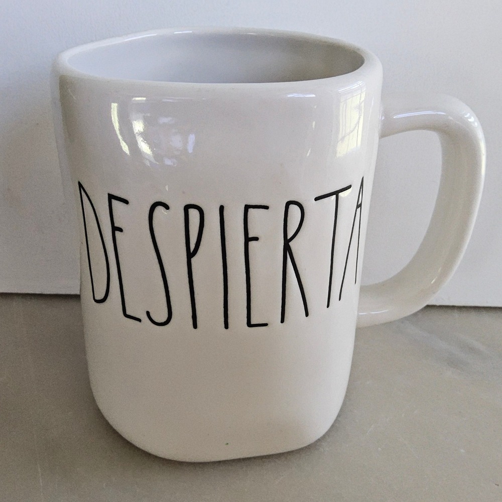 Rae Dunn Despierta Coffee Mug Artisan Collection White Ceramic Kitchen‎ Decor